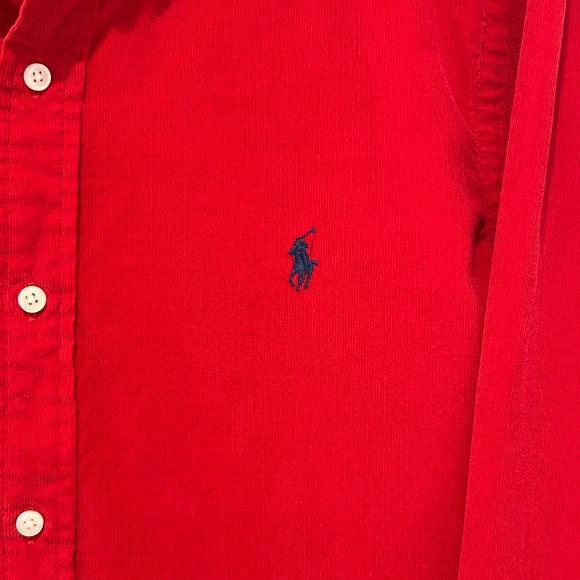 Polo by Ralph Lauren Men's Red Pin Wale Corduroy Shirt L - Picture 4 of 9